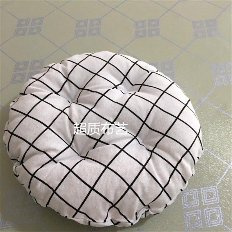 帆布格子布艺圆形凳子坐垫套 罩 藤F编蒲团垫子 松紧带圆吧台椅垫,居家布艺,椅垫,淘宝优惠券,粉丝福利购,淘宝优惠卷