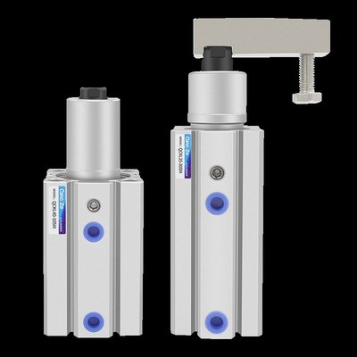 旋转气缸转角夹紧下压90度n气动回旋QCK12-10/16-20-30-32-40SR/S