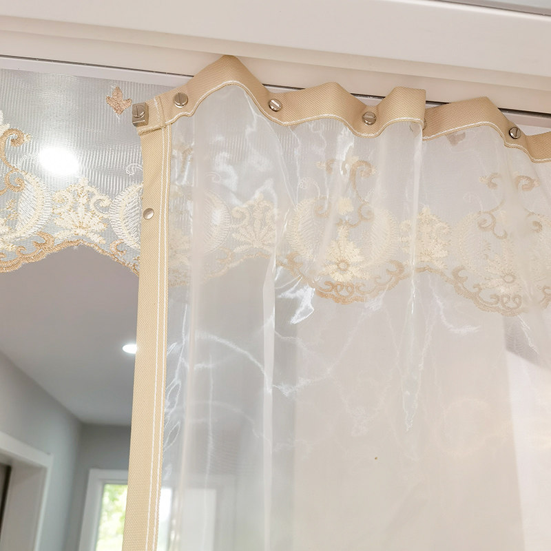 滑轨式纯色防蚊门帘磁性纱H门防蚊虫小飞虫加密纱