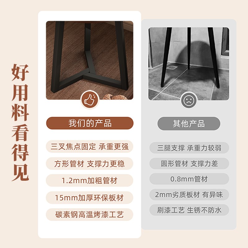 沙发后置物架茶几客厅家用小户型沙发边J几圆形阳台桌子茶桌简易