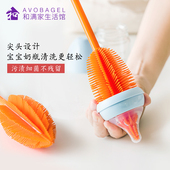 矽胶杯刷家用长手柄小瓶口婴儿奶瓶刷耐高K温不沾锅香Y槟杯刷子硬