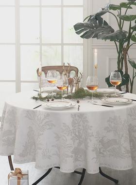 h1fw72x欧式棉麻桌t布白色茶几桌轻奢感餐桌布美式现代长方形