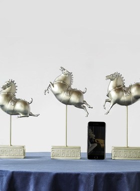 士兵骑马摆件金马黑马客厅装饰B品房间办公室书房工艺品生日礼物