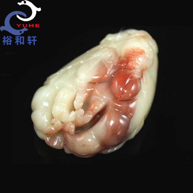 寿山石文玩手把件 国石真品 芙蓉石 精美佛手把件【裕V和轩】E7-1