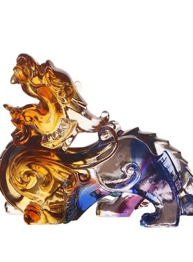 热销琉璃貔貅招j财摆件一对旺财客厅入户守财皮丘霸王飞天貔貅车