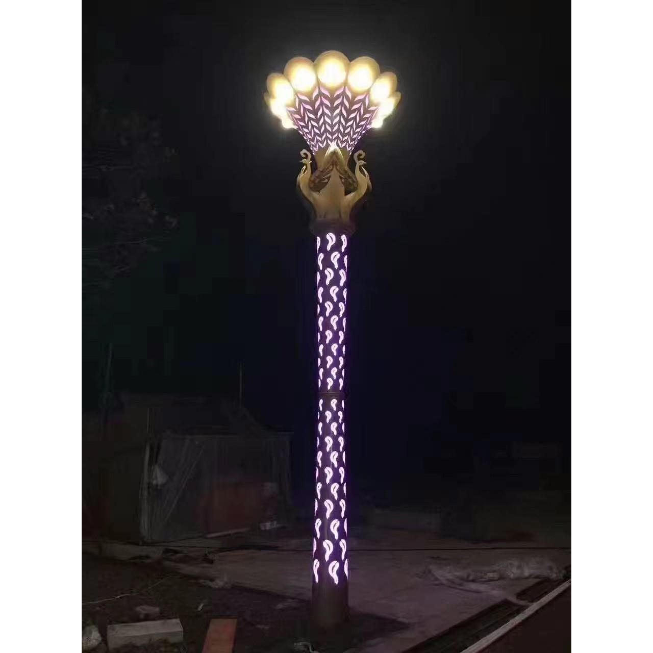 非标凤凰灯LED七彩渐变灯户外景观灯凤凰孔雀灯