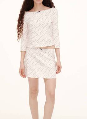 demi et demi【赵露思同款/周雨彤】柔软华夫格上衣短半裙