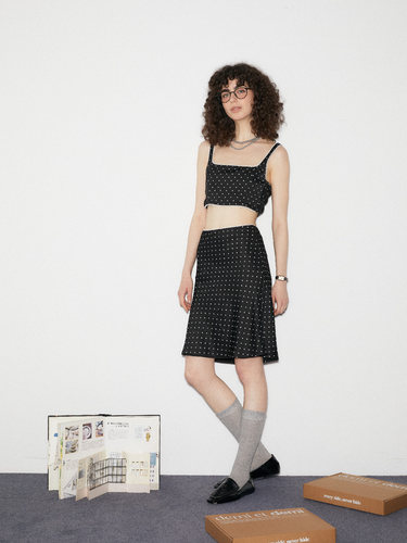 demi et demi【赵露思同款/张佳宁】双色波点腰部小鱼尾半身裙