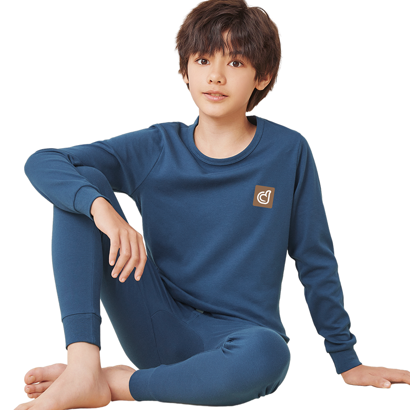 顶瓜瓜儿童内衣套装男童秋衣秋裤中大童纯棉打底棉毛衫保暖青少年
