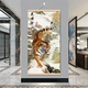 老虎国画猛虎下山玄关装 饰客厅办公室入户墙画镇宅旺宅免打孔挂画