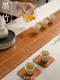 罗艺中国禅宗茶垫竹编茶垫吸水垫长竹席上等茶旗桌旗茶几坐垫