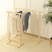 卧室落地床尾边挂衣架家用实木简易服装 子衣服挂衣架一排 店儿童裤