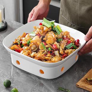 明档菜品展示盘陶瓷特色餐具私房菜炒肉干锅蜡烛加热保温饭店商用