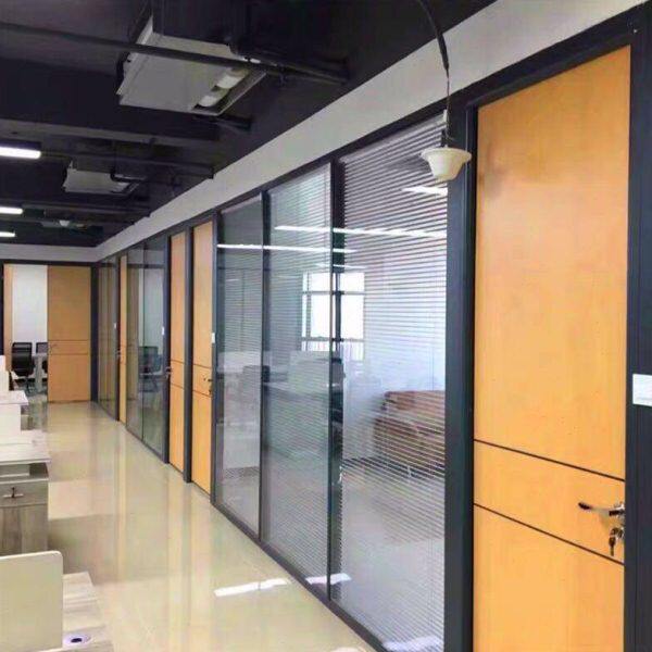 南京办公室玻璃隔断房间室内隔断铝合金磨砂钢化防火玻璃隔断墙