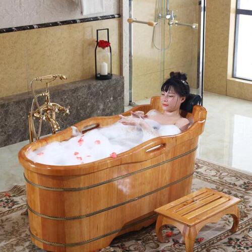 木质泡澡泡澡桶浴桶沐浴桶盆家用成人泡澡木桶浴缸橡木美容院