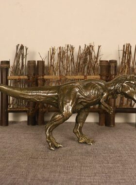 送礼玄关家用摆件客厅酒柜恐龙摆件 铜装饰