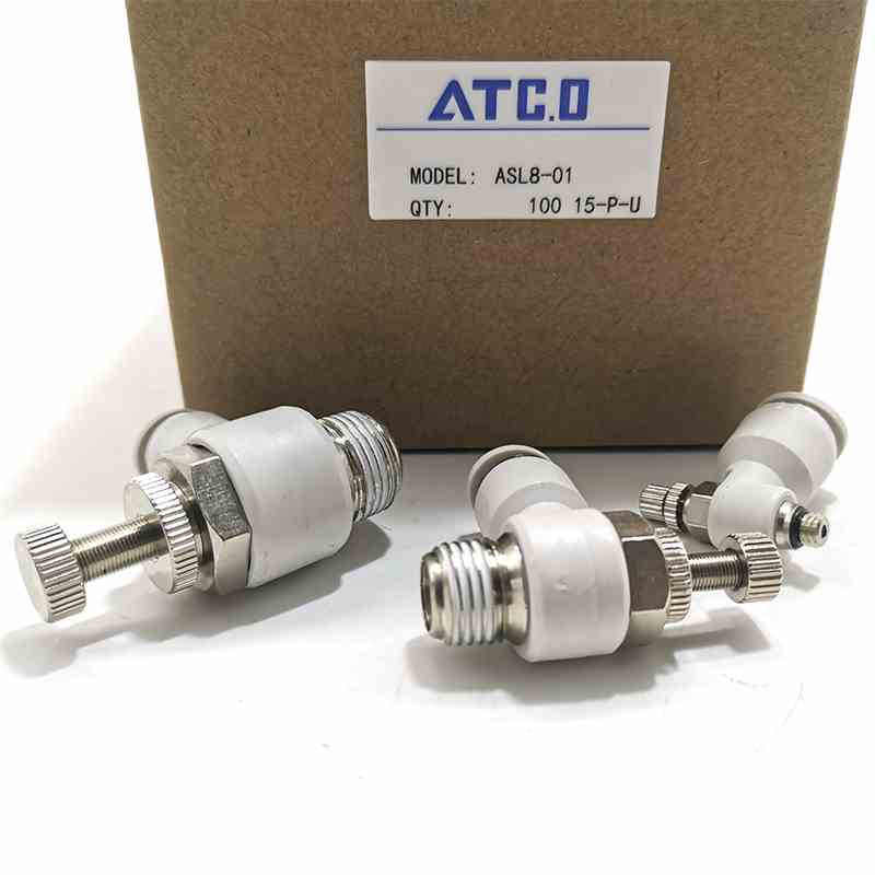 亚德客型调速节流阀气管接头PSL/ASL4/6/8/10/12/M5B/01/02/03/04