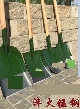 全钢6411锰钢锹植树加厚钢铁锹锨铲小大号平方尖头挖土种树菜农用