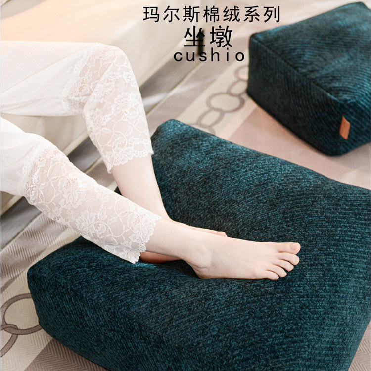 北欧轻奢简约提花加厚坐墩蒲团坐垫布艺加厚方形大号榻榻米垫子
