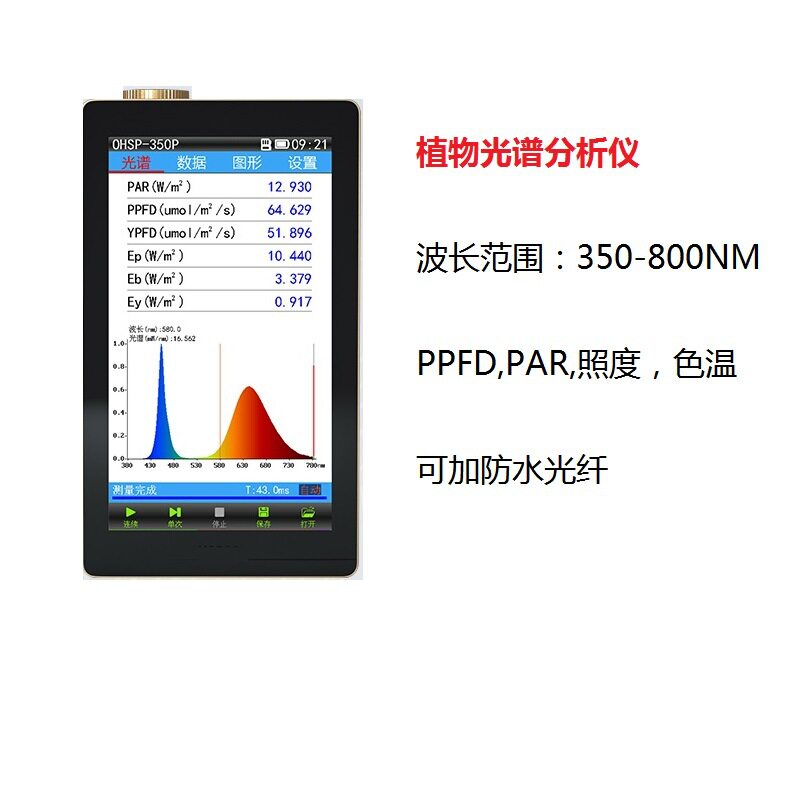PPFD测试仪波长光谱测试 大棚蔬菜光谱分析仪 培育箱光照分析