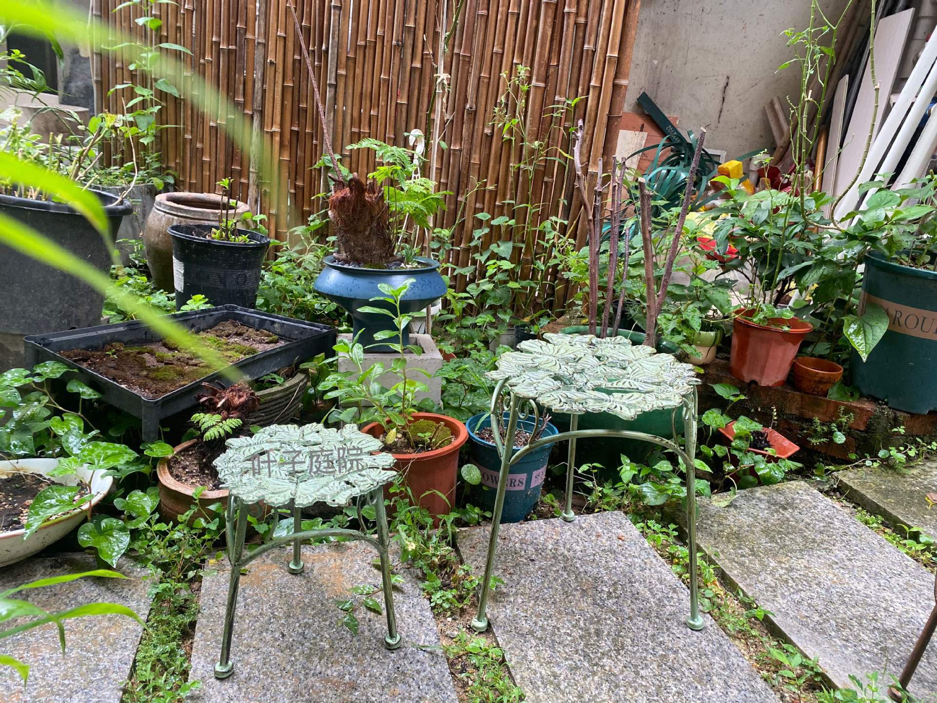 欧式复古做旧铸铁花架铁艺落地花园庭院阳台客厅花盆架花凳置物架