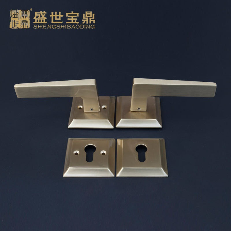 批发FT03-G27铜拉丝分体锁家用房门现代简约木门执手锁铜锁