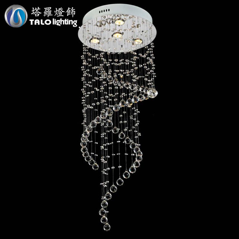 灯饰批发现代简约led水晶吊灯圆形过道灯具走廊玄关灯楼梯吊线灯