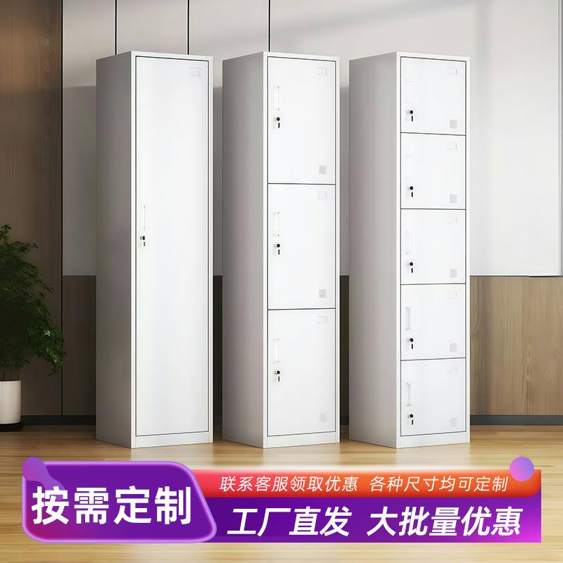 单门更衣柜宿舍带锁员工储物柜铁皮柜钢制柜更衣箱移动便捷