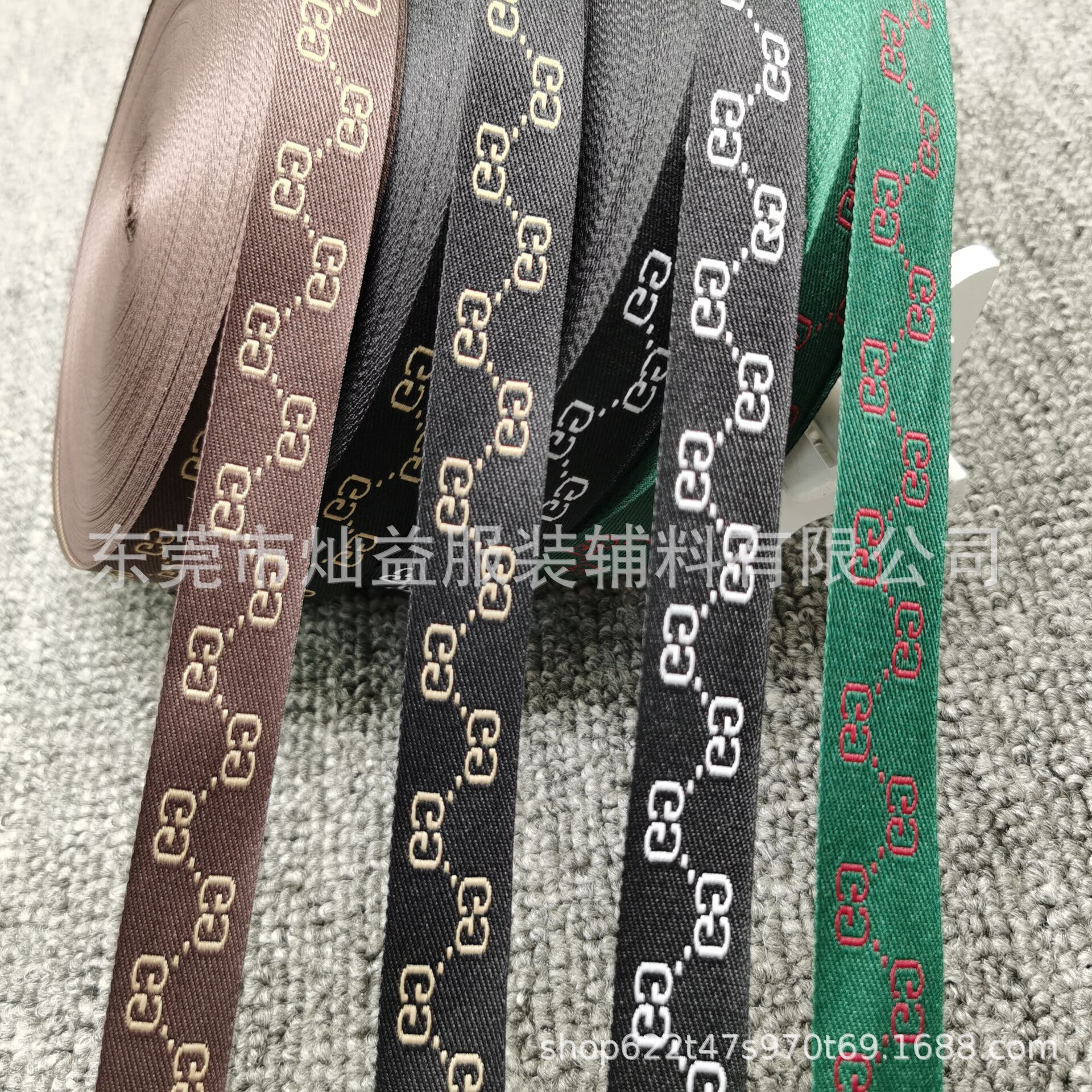 宽2厘米字母加密提花间色涤纶织带服装装饰布带辅料现货批发