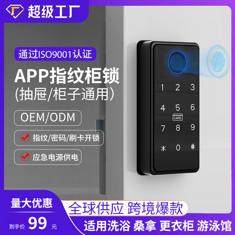 家用办公指纹密码柜门抽屉锁