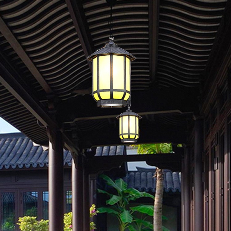 新中式户外吊灯走廊屋檐仿古灯笼过道宫灯凉亭庭院防水复古吸顶灯