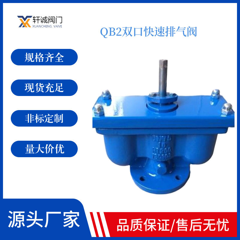 QB2双口快速排气阀 跟隔断阀配套使用，便于排气阀的检修