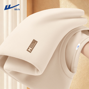 回力保暖长袖t恤男秋冬季双面磨毛抓绒衣加绒加厚德绒内搭打底衫Y