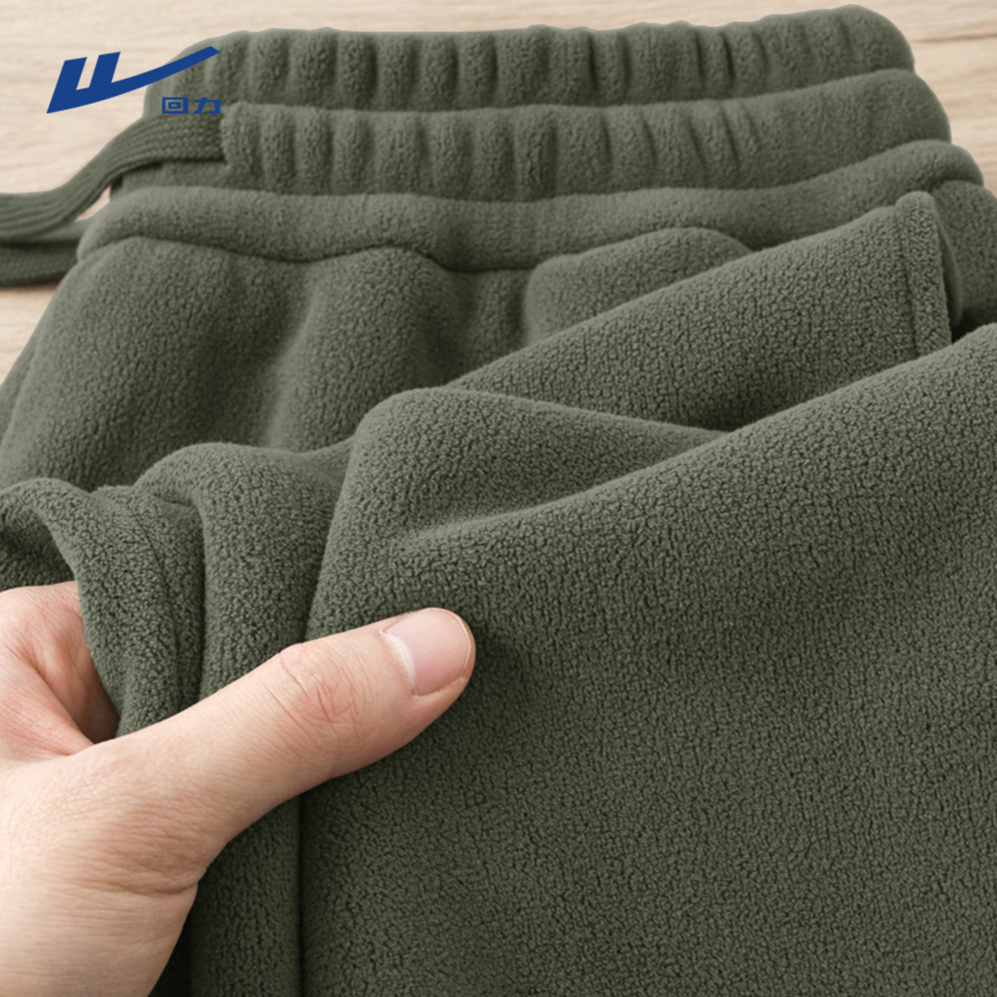 回力抓绒裤子男款冬季青少年加绒加厚保暖摇粒绒棉裤直筒运动裤Z