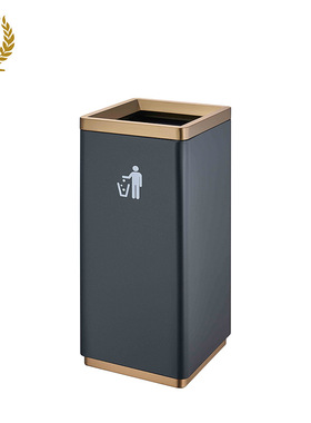 广州南方商场步行街公共场所电梯口黑色烤漆垃圾桶GPX-246