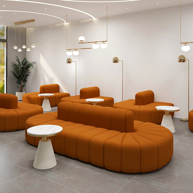 港式轻奢背靠背展会双向面沙发设计师高档商铺服装店表店展厅梳化