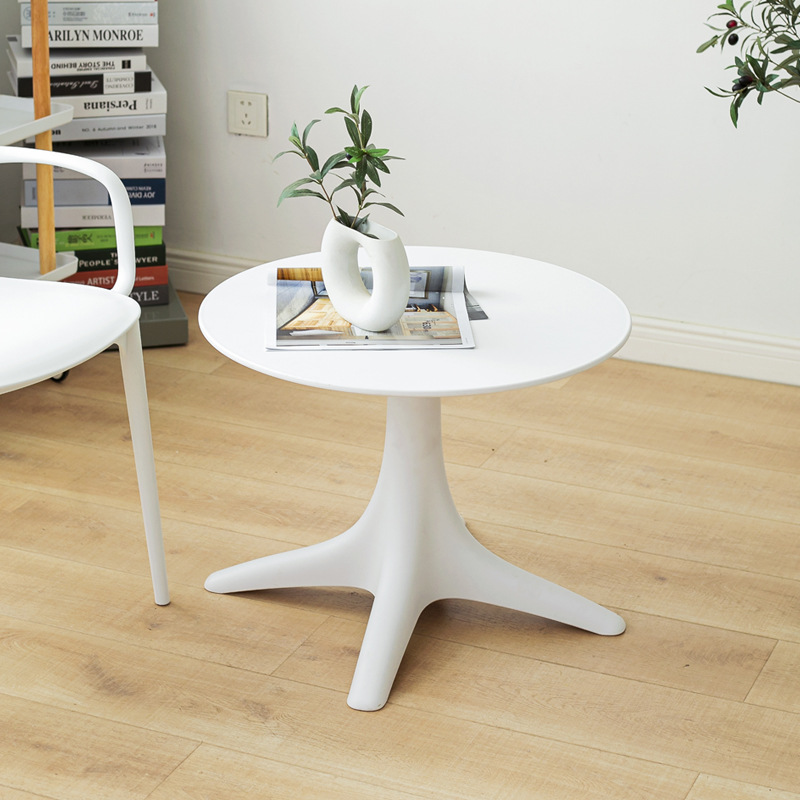 北欧圆形茶几简约现代家用创意客厅小户型塑料网红边几阳台小茶桌