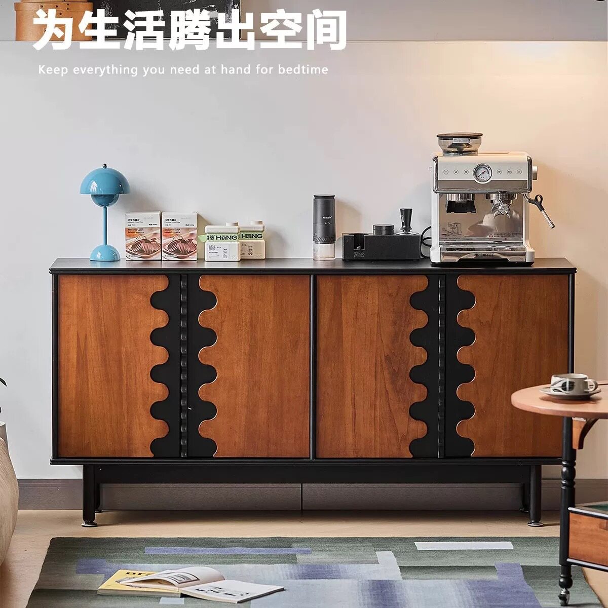 中古风实木斗柜法式复古餐边柜收纳柜客厅置物展示柜收纳墙边柜子