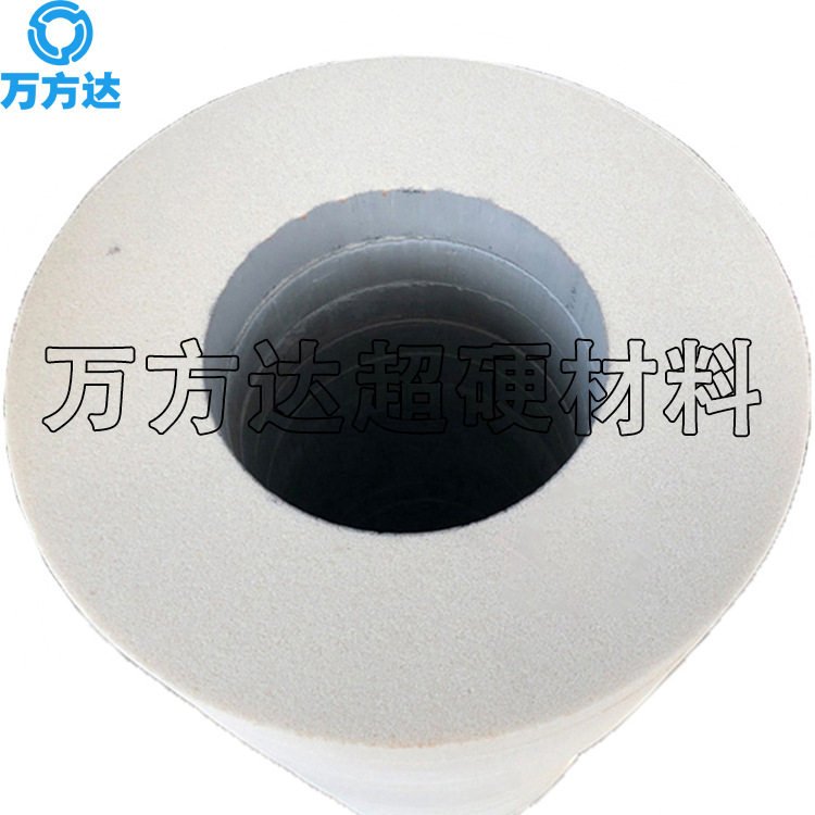 万方达现货供应磨304不锈钢橡胶轧辊750*75*305大气孔白刚玉砂轮