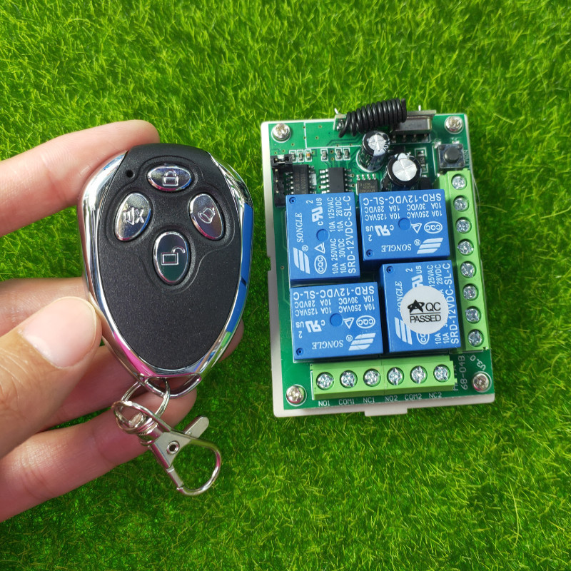 金属别克4键遥控12V24V四路LED灯具车灯车尾板喇叭改装开关控制器