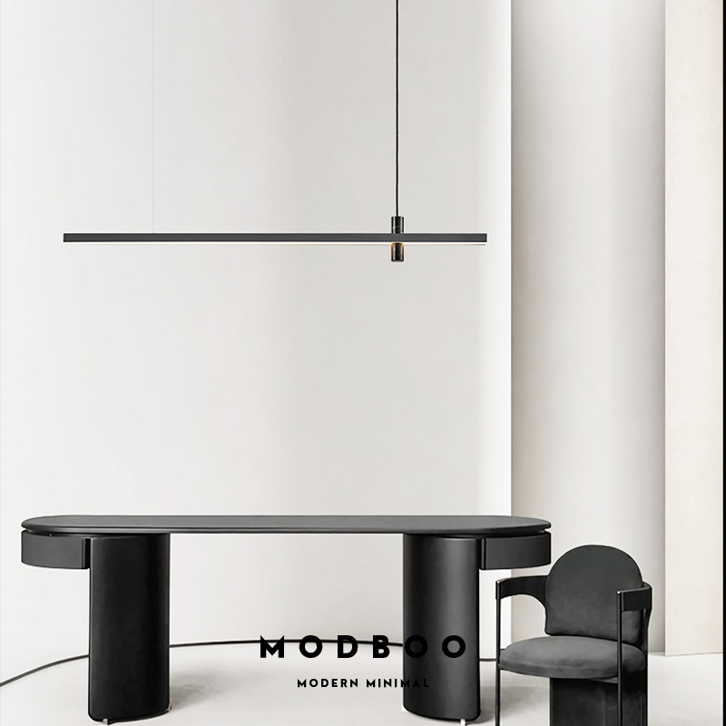 新款长条餐厅吊灯大理石全铜几何设计感吧台办公调光现代意式吊灯