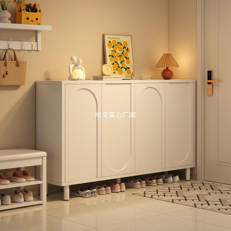 一件起批鞋柜家用门口新款奶油风玄关储物柜一体室内多层收纳鞋架