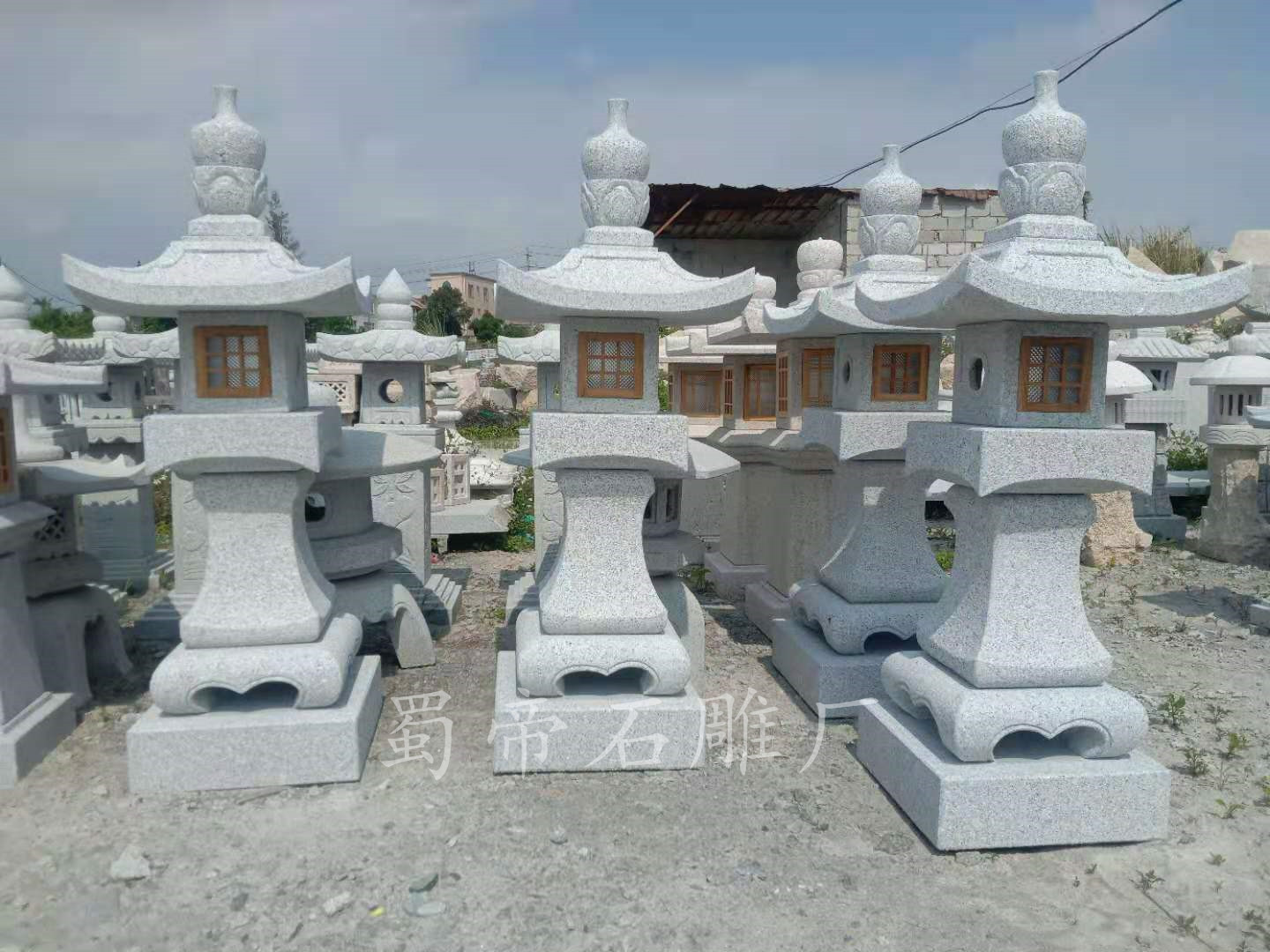 石灯笼园林 仿古石雕石灯笼中式落地灯日式庭院装饰石头灯