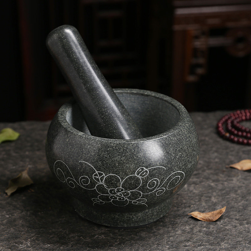 天然青石臼家用捣药罐捣蒜器石盅辣椒捣碎器对窝擂钵擂臼石舂舂钵