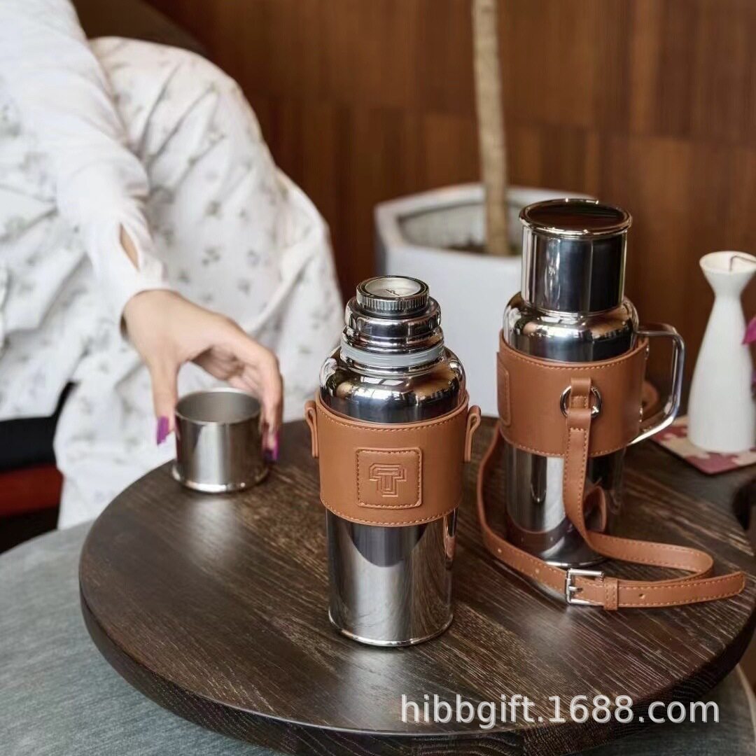 素语新款钛空壶保温瓶550ml焖茶壶温度计车载便携户外茶具泡茶