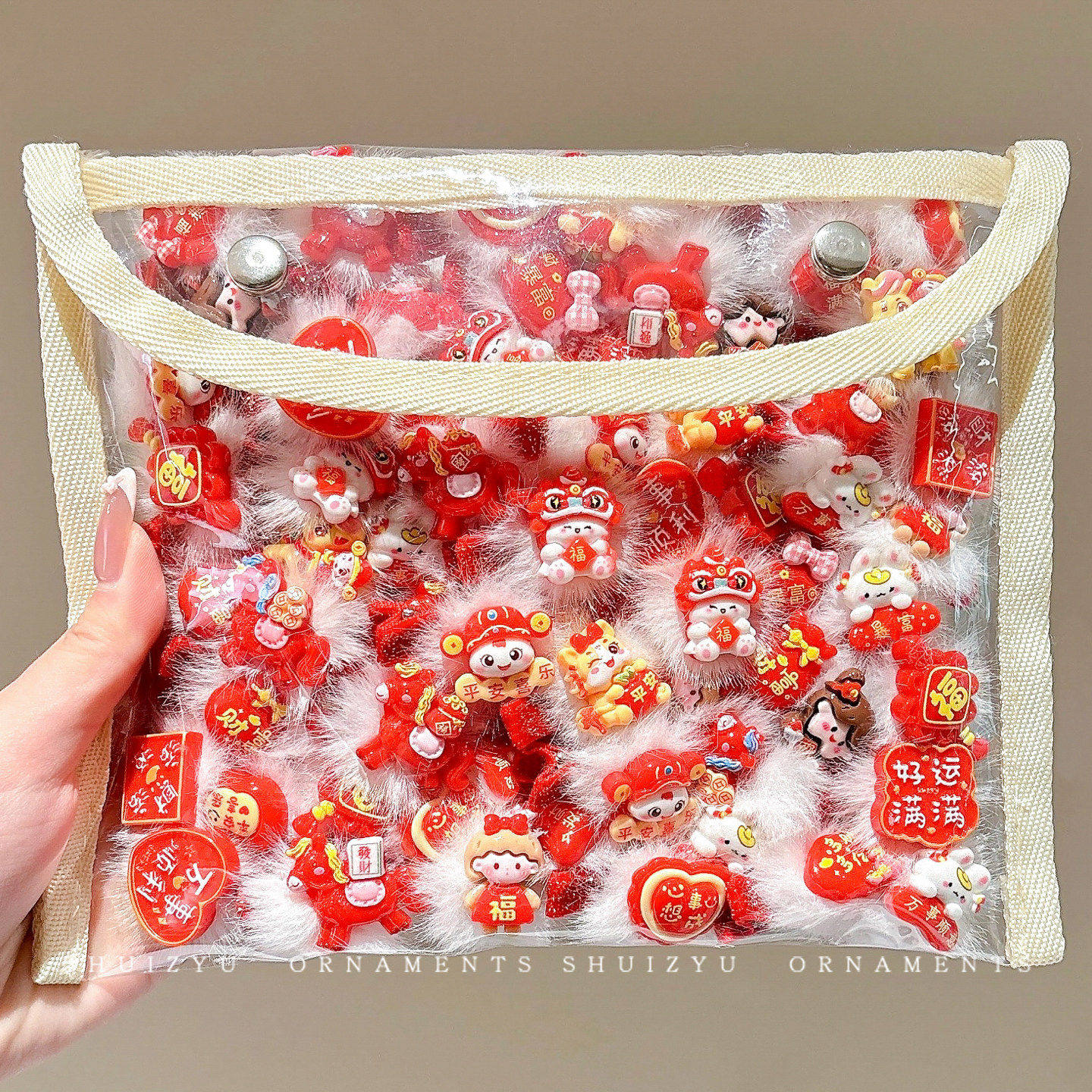 卡通毛绒发夹儿童2026新款发卡新年氛围感侧边夹女童可爱发饰夹子