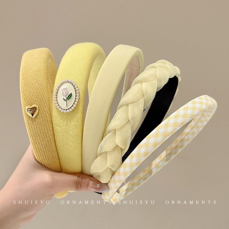黄色发箍女2025新款高级感洋气时尚发捆头箍日常外戴压发发卡头饰