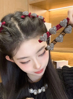 儿童新植绒爱心编发夹不伤发刘海夹小女孩碎发整理盘发夹发卡头饰