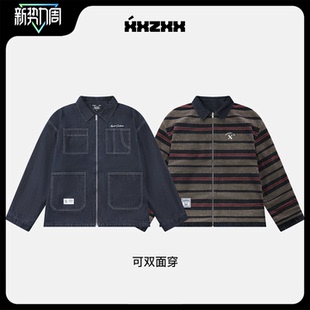 2025年秋冬新款 XXZXX 亲子装 双面穿潮牌童装 5201 牛仔外套男女同款
