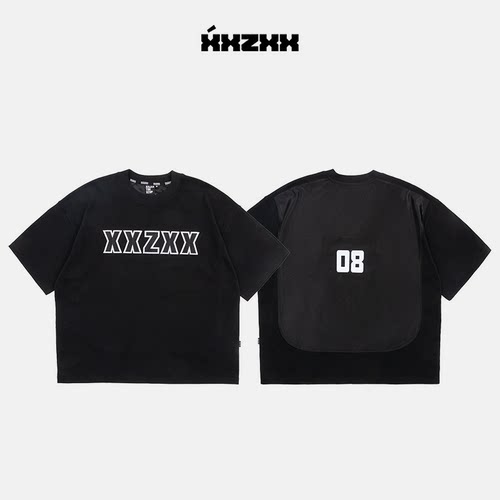 XXZXX潮牌拼接设计短袖T恤男女款